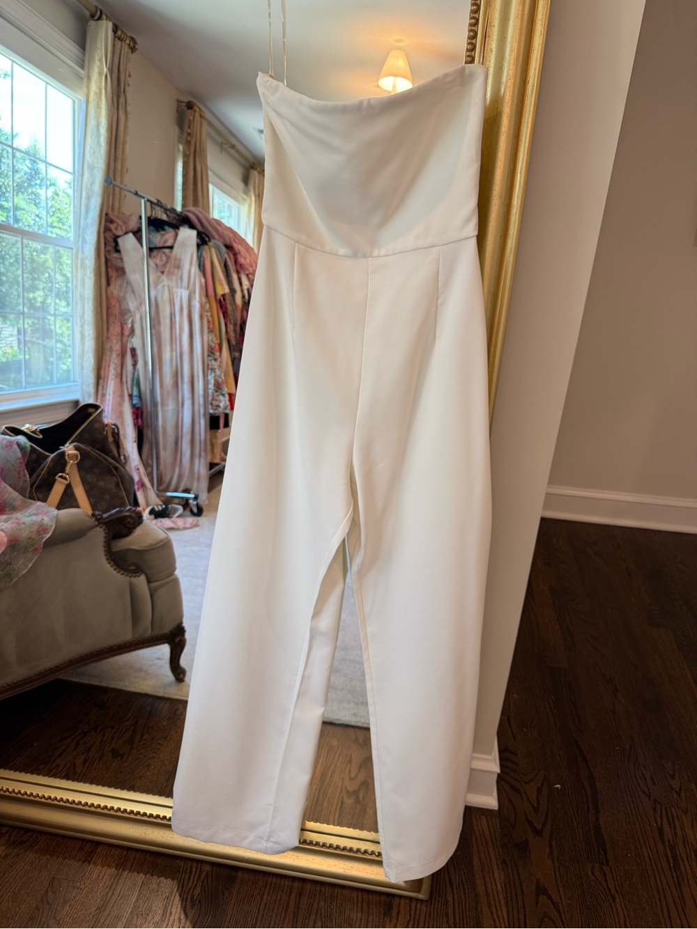 Nookie Strapless White Wide-Leg Jumpsuit